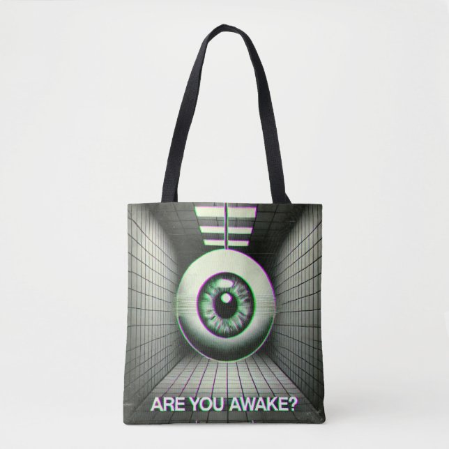 👁️ "Bist du wach?" Weirdcore Tote 👁️ Tasche (Vorderseite)