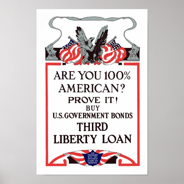 Bist du zu 100 % Amerikaner? Anleihen kaufen Poster (Vorne)