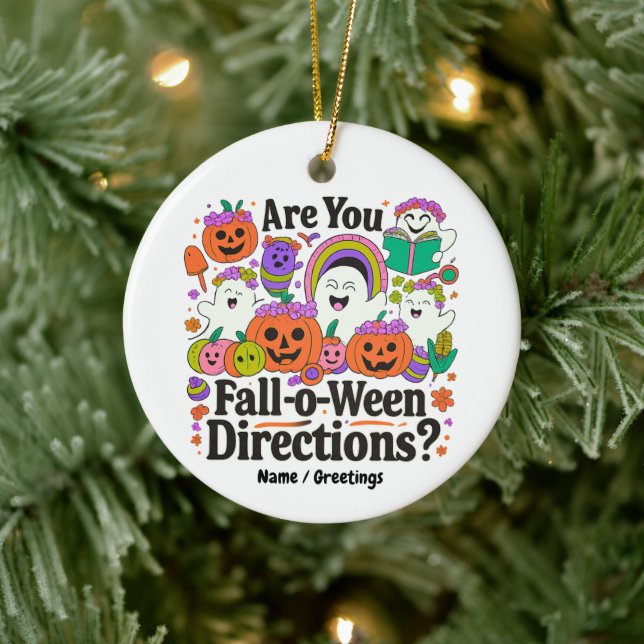 Bist du zu Halloween-Lehrerin? Keramik Ornament (Baum)