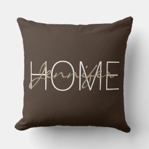 Bistre color Zuhause monogram Kissen