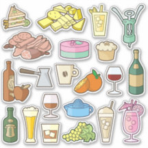 Bistro Menu Icônes Collection Stickers