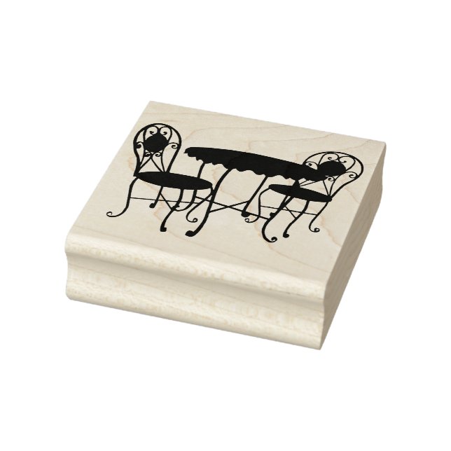 Bistro Patio Möbel Silhouette Originelle Kunst Gummistempel (Stempel)