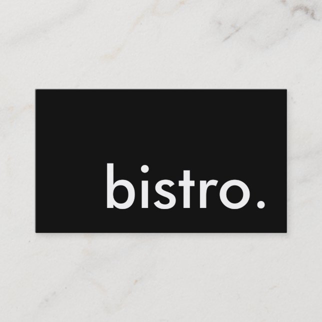 Bistro. Visitenkarte (Vorderseite)