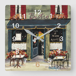 Bistromauer Quadratische Wanduhr