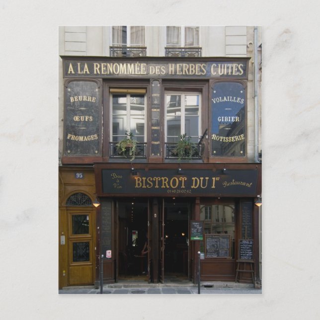 Bistrot Dui ~ Wein Bar ~ Restaurant ~ Paris Frankr Postkarte (Vorderseite)