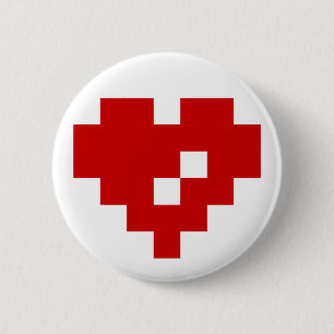 Bit-Liebe des Pixel-Herz-8 Button