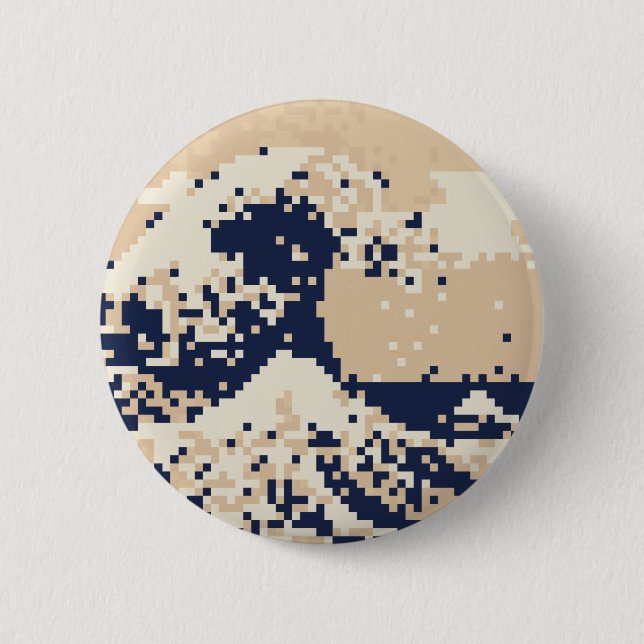 Bit-Pixel-Kunst des Pixel-Tsunami-8 Button (Vorderseite)