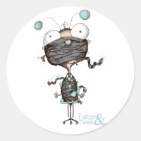 "Bit Tied Up" - Quirky Aquamarin & White Stickers