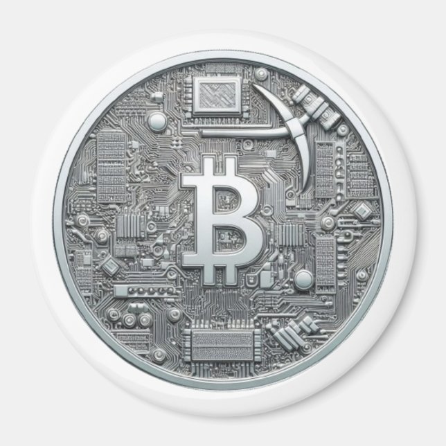 BitCap BitCoin Silver Magnet (Vorne)