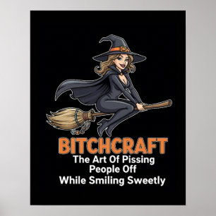 "BITCHCRAFT" Funny Witze Word Definition Poster