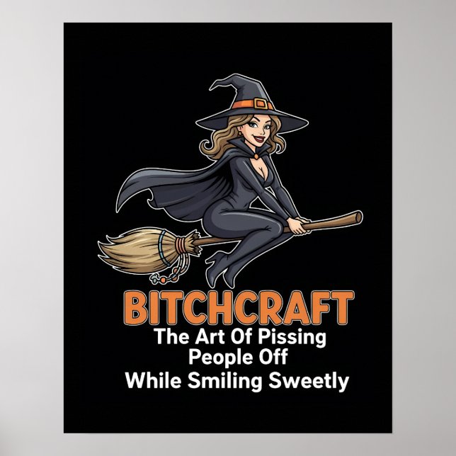 "BITCHCRAFT" | Funny Witze Word Definition Poster (Vorne)