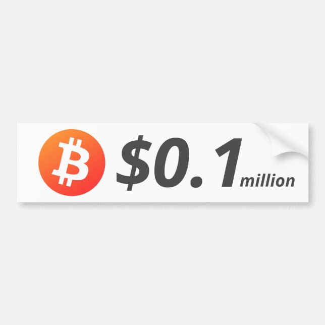 Bitcoin $ 0,1 Mio. (100 Mio. $) eine Million Autoaufkleber (Vorne)