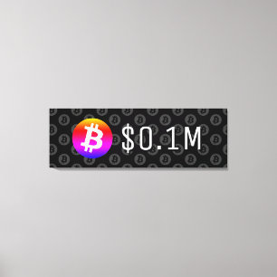 Bitcoin $ 0,1 Mio. (100 Mio. $) eine Million Leinwanddruck
