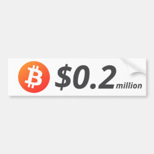 Bitcoin $0,2 Millionen (200 Millionen Dollar) eine Autoaufkleber
