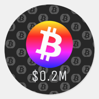 Bitcoin $0,2 Millionen (200 Millionen Dollar) eine Runder Aufkleber