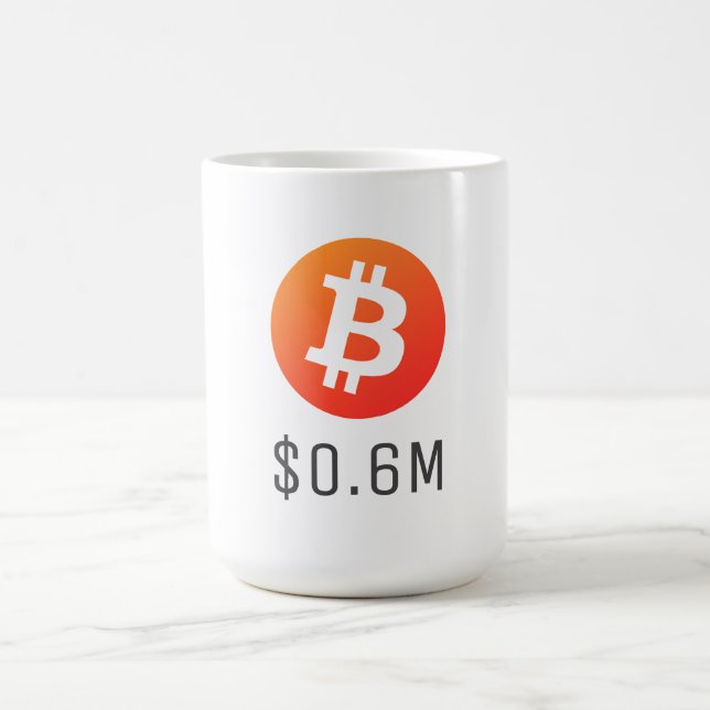 Bitcoin $0,6 Millionen (600 Millionen Dollar) eine Verwandlungstasse (Zentrum)