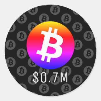 Bitcoin $ 0,7 Mio. (700 Mio. $) eine Million Runder Aufkleber