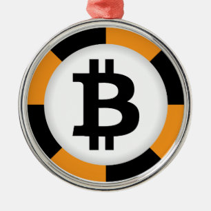 Bitcoin 13 silbernes ornament