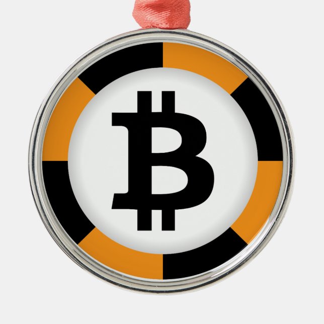 Bitcoin 13 silbernes ornament (Vorne)