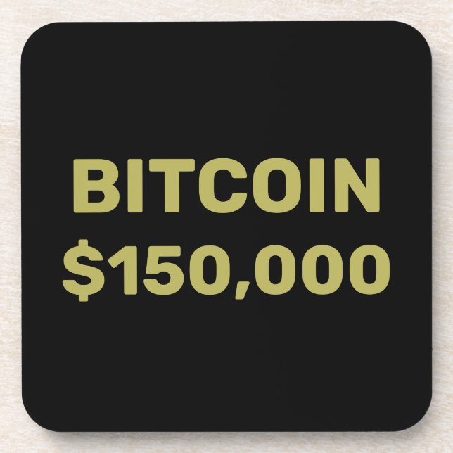 Bitcoin 150000 Feier Getränkeuntersetzer (Vorderseite)