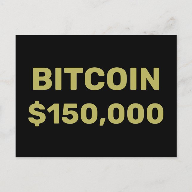 Bitcoin 150000 Feier Postkarte (Vorderseite)