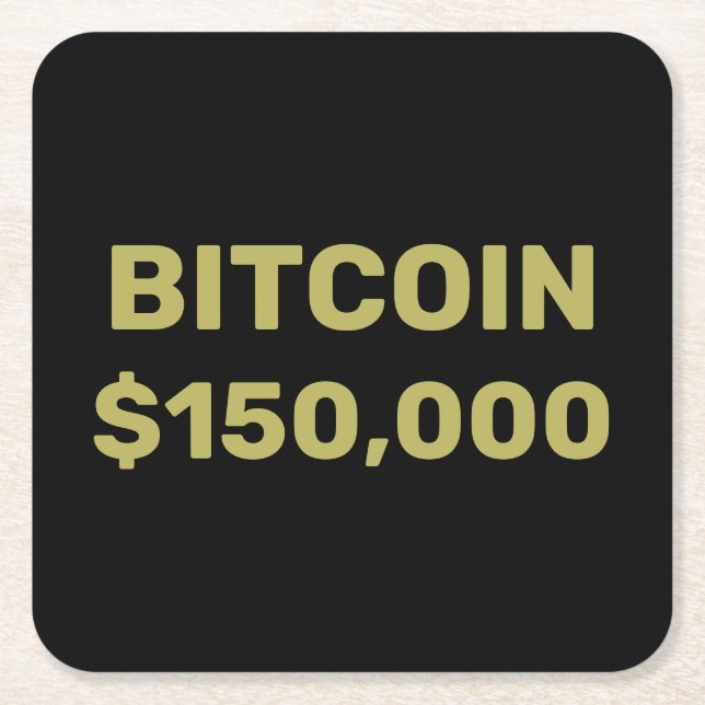 Bitcoin 150000 Feier Rechteckiger Pappuntersetzer (Vorderseite)