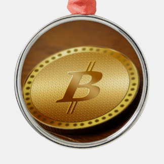 Bitcoin 2 silbernes ornament