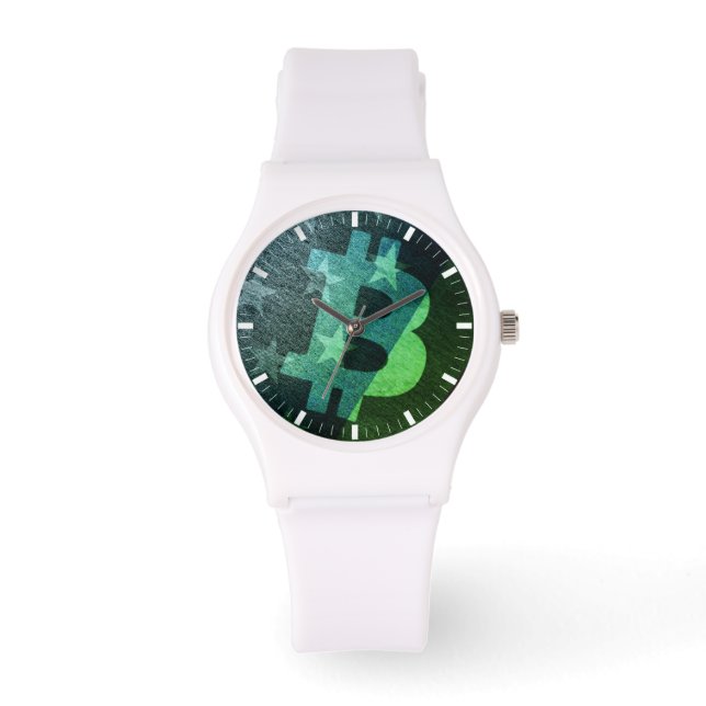 Bitcoin Amerika ₿  (Grün) Uhr (Vorderseite)
