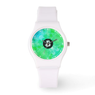 Bitcoin Aquarell (Stil $ - Green Day) Armbanduhr