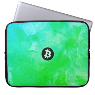 Bitcoin Aquarell (Stil $ - Green Day) Laptopschutzhülle