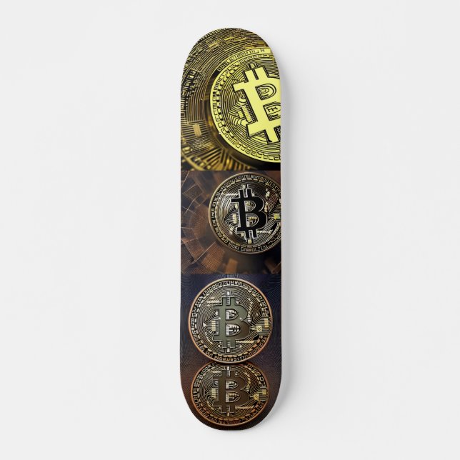 Bitcoin Art Design auf Skateboard (Vorne)