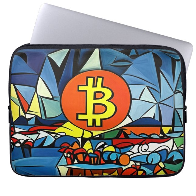 Bitcoin Art Laptopschutzhülle (Vorderseite)