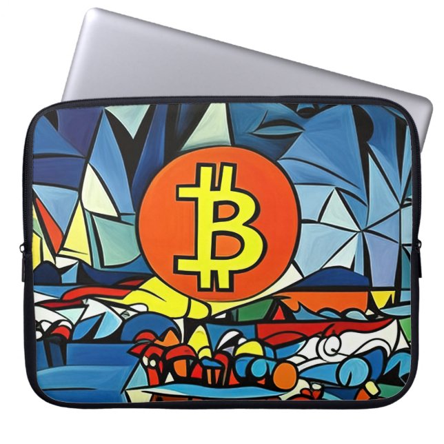 Bitcoin Art Laptopschutzhülle (Vorderseite)