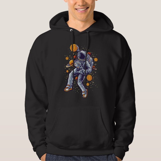 Bitcoin Astronaut zum Mond - Bitcoin Crypto Hoodie (Vorderseite)