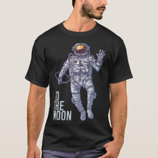 Bitcoin Astronaut zum Mond - leichter Text T-Shirt
