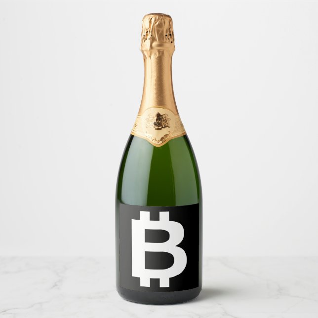 Bitcoin B Cool Éparkling Vin Étiquette (Devant)