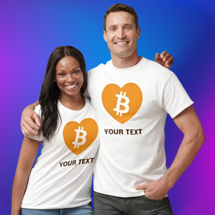 Bitcoin B en T-shirt Coeur Orange