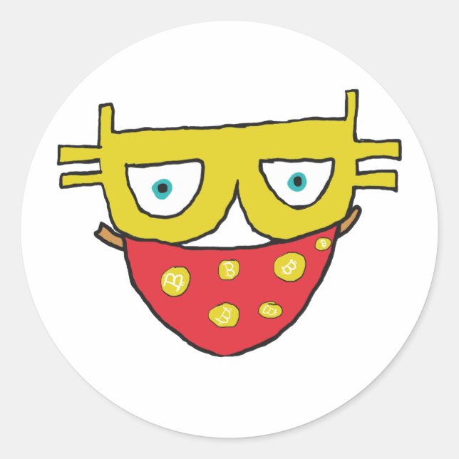 Bitcoin Bandit Runder Aufkleber (Vorderseite)