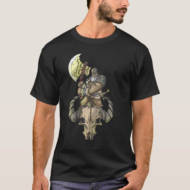 Bitcoin Barbarian Warrior Graphic Rpg Roleplay T-Shirt (Vorderseite)