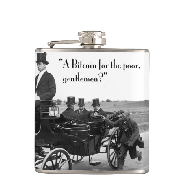 Bitcoin Beggar Flachmann (Vorderseite)