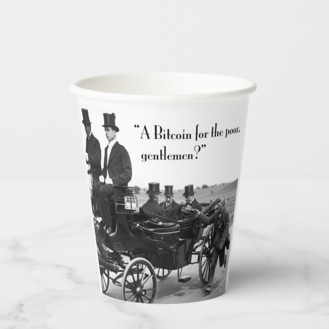 Bitcoin Beggar Pappbecher (Vorderseite)
