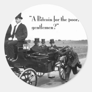 Bitcoin Beggar Runder Aufkleber