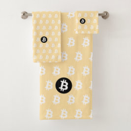 Bitcoin Beige Badhandtuch Set