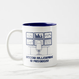 Bitcoin Billionaire in Progress-Tasse Zweifarbige Tasse