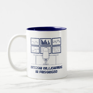 Bitcoin Billionaire in Progress-Tasse Zweifarbige Tasse