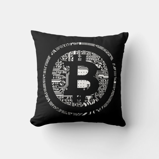 Bitcoin Black Edition Kissen (Vorderseite)