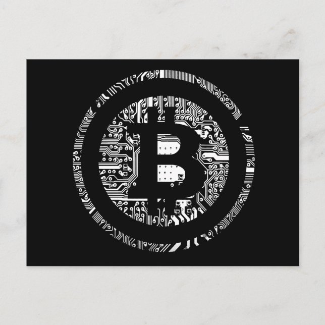 Bitcoin Black Edition Postkarte (Vorderseite)