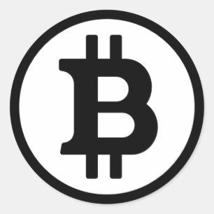 Bitcoin Black Logo Symbol Notizblatt Pack Runder Aufkleber