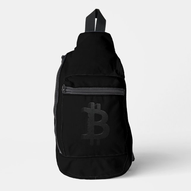 Bitcoin Black Rock ₿ Crossbody Bag (Vorderseite)