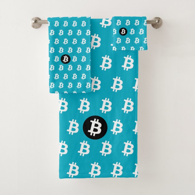 Bitcoin Blau Badhandtuch Set (Insitu)